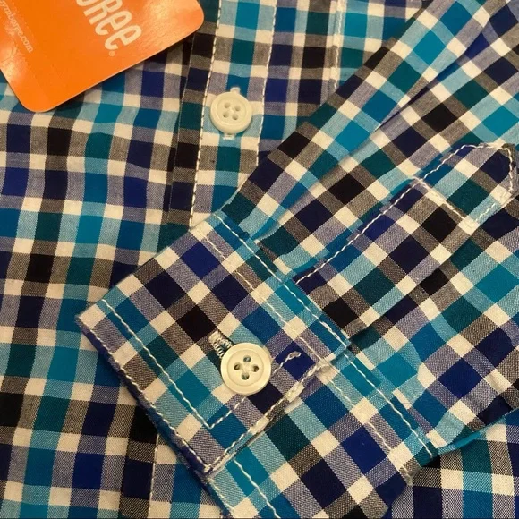 NWT Baby boys long sleeve plaid button up - Picture 4 of 10